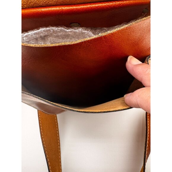 Patricia Nash Italian Leather Saddle Bag Tooled Floral Crossbody Western Boho - Picture 9 of 16